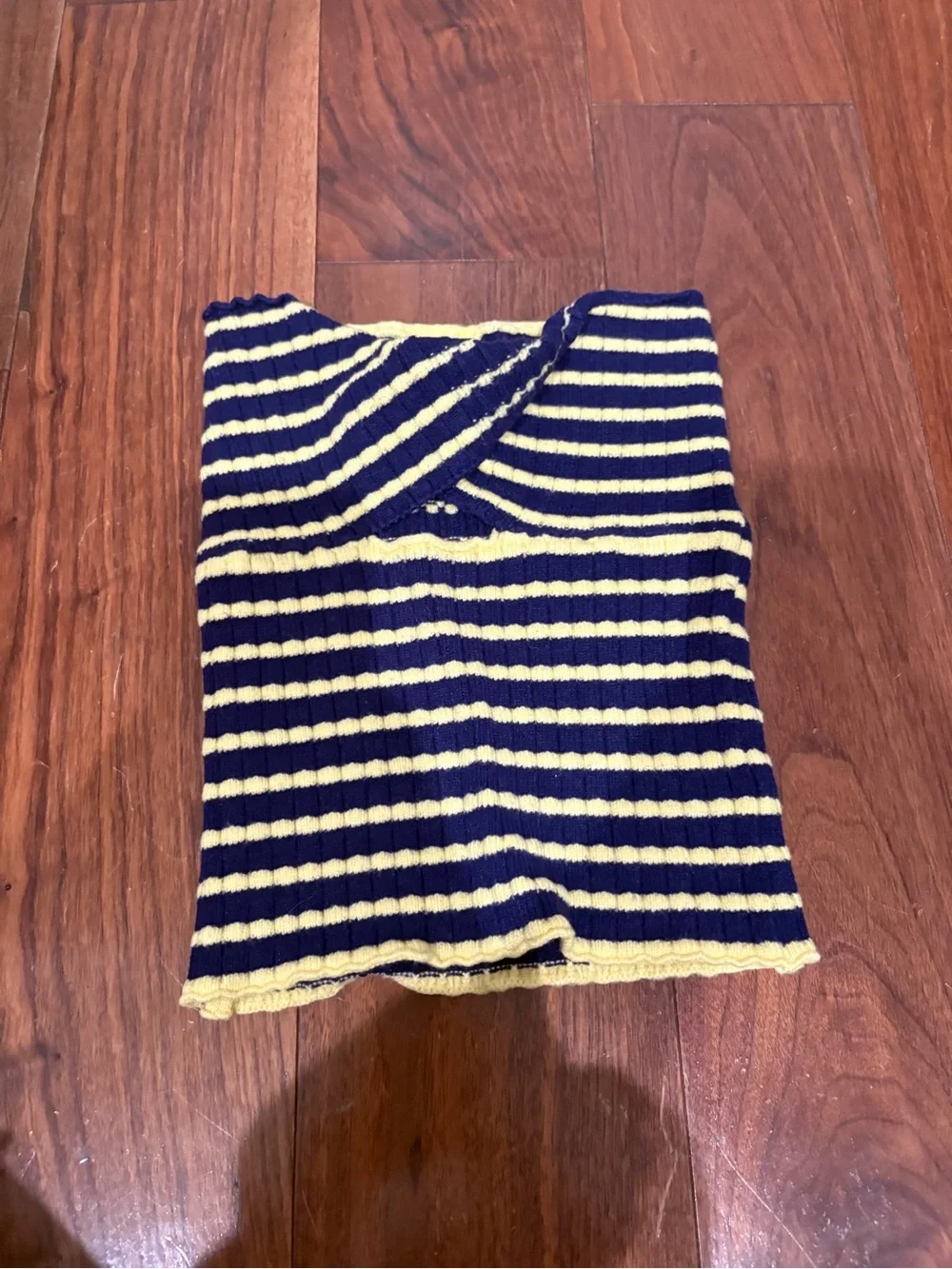 Striped Navy and Yellow tube top